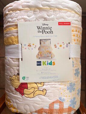 3-pc Disney Winnie The Pooh Reversible FULL/QUEEN Quilt & Shams Set